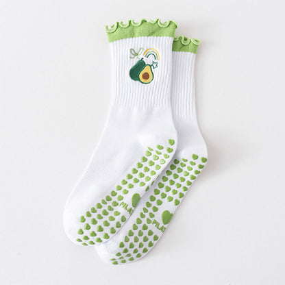 Chaussettes antidérapantes de la série Fruit (3 paires) - Vert - EU36-40(US3-7) - image 12