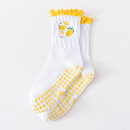 Chaussettes antidérapantes de la série Fruit (3 paires) - Jaune - EU36-40(US3-7) - image 13