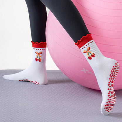 Chaussettes antidérapantes en forme de cœur, fraise et cerise (3 paires) - image 6