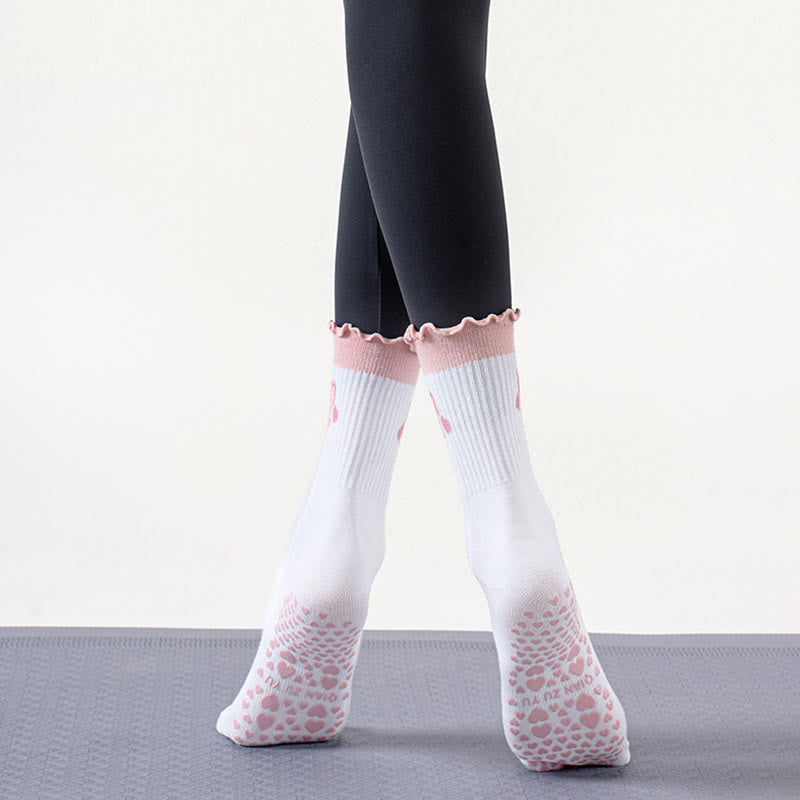 Chaussettes de yoga en forme de cœur, fraise et cerise (3 paires) - image 3