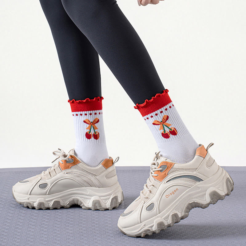 Chaussettes antidérapantes en forme de cœur, fraise et cerise (3 paires) - image 10