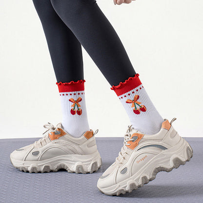 Chaussettes antidérapantes en forme de cœur, fraise et cerise (3 paires) - image 10