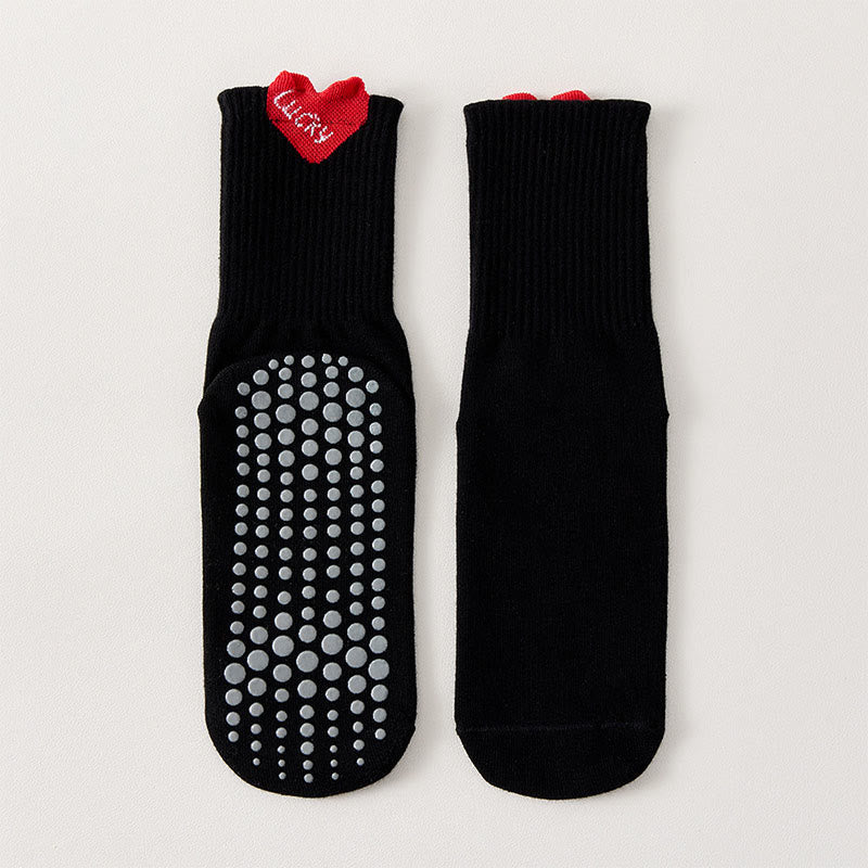 Chaussettes antidérapantes Lucky Heart (4 paires) - Noir - EU36-40(US3-7) - image 12