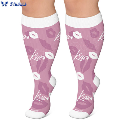 Chaussettes de compression grande taille à imprimé papillon - image 2