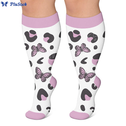 Chaussettes de compression grande taille à imprimé papillon - image 4