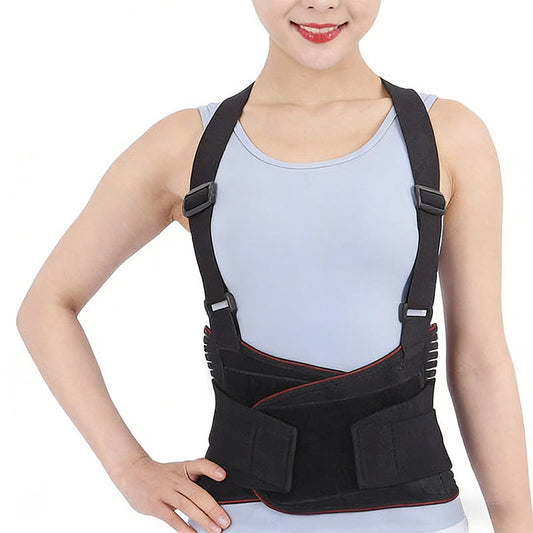 Ceinture lombaire à double sangles de tension grande taille - Noir - 3XL - image 0