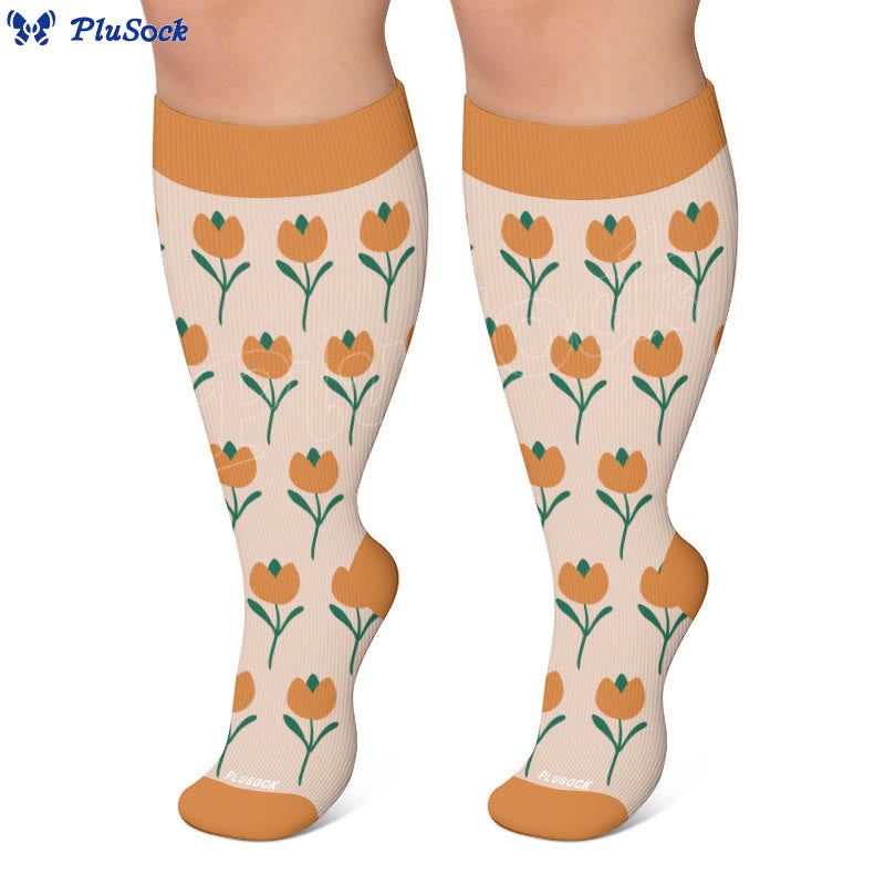 Chaussettes de compression grandes tailles d'inspiration vintage - image 2