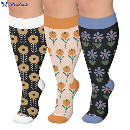 Chaussettes de compression grandes tailles d'inspiration vintage - image 0