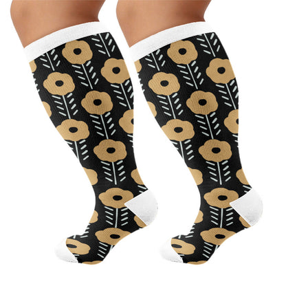 Chaussettes de compression grandes tailles d'inspiration vintage - Noir (1 paire) - 4XL - image 5