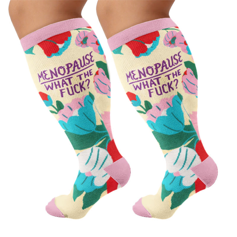 Chaussettes de compression grandes tailles à motifs joyeux - Rose (1 paire) - 4XL - image 7