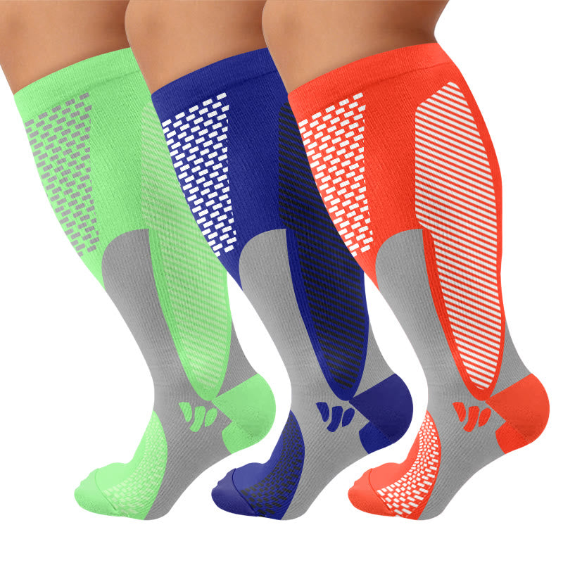 Chaussettes de compression Bright Sport grandes tailles - Multicolore (3 paires) - 4XL - image 1