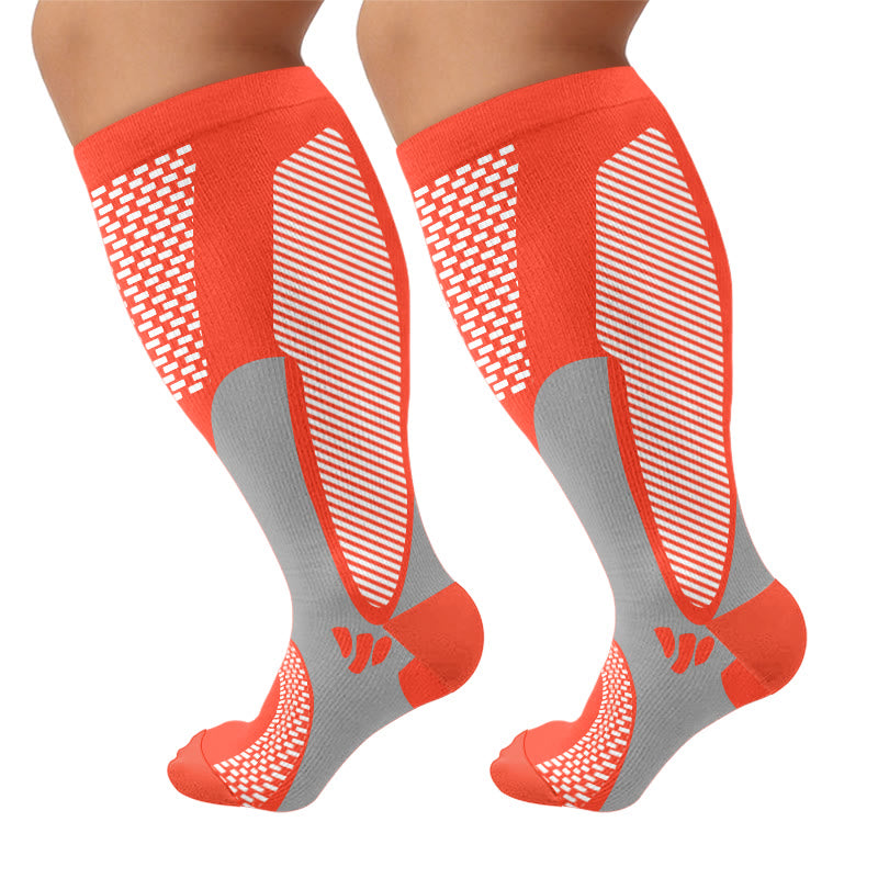 Chaussettes de compression Bright Sport grandes tailles - Orange (1 paire) - 4XL - image 7