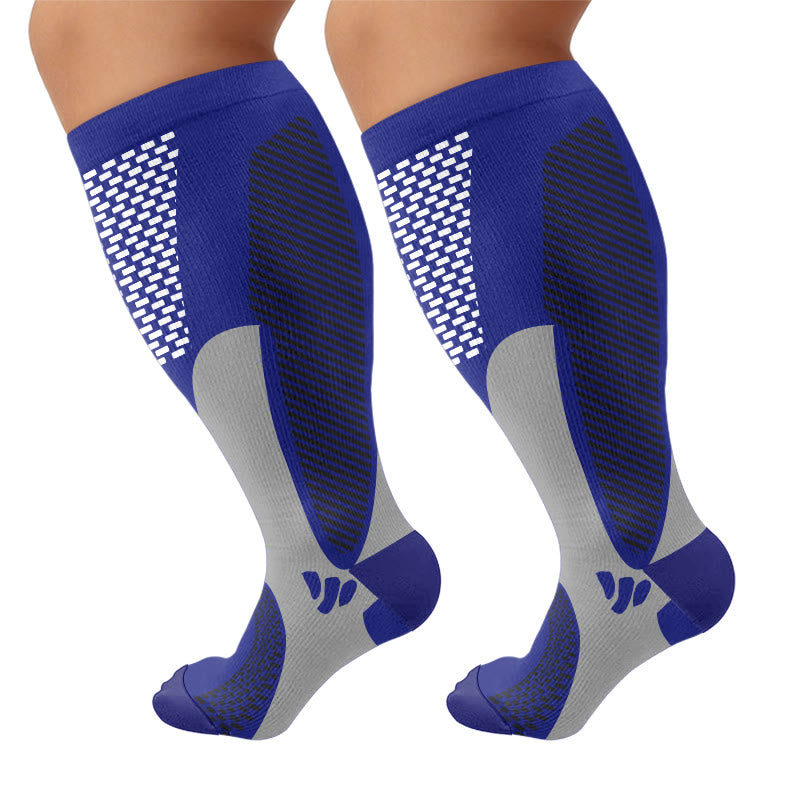 Chaussettes de compression Bright Sport grandes tailles - Bleu (1 paire) - 4XL - image 6