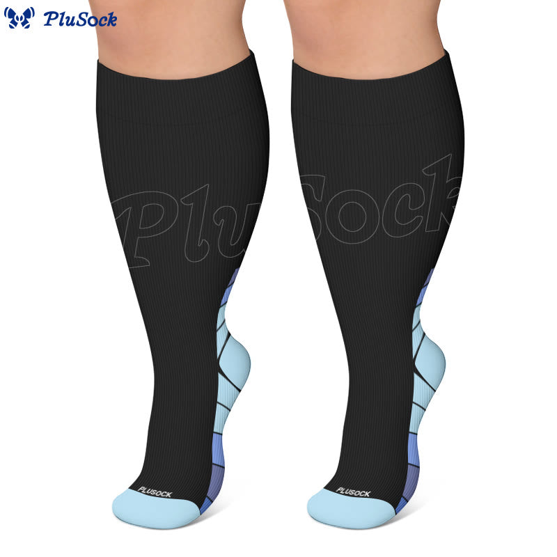 Chaussettes de compression à rayures grandes tailles - image 3