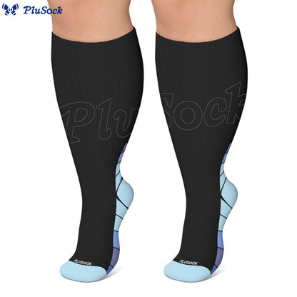 Chaussettes de compression à rayures grandes tailles - image 3