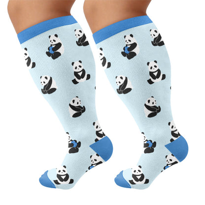 Chaussettes de compression Panda Bunny grande taille - Bleu - 4XL - image 7