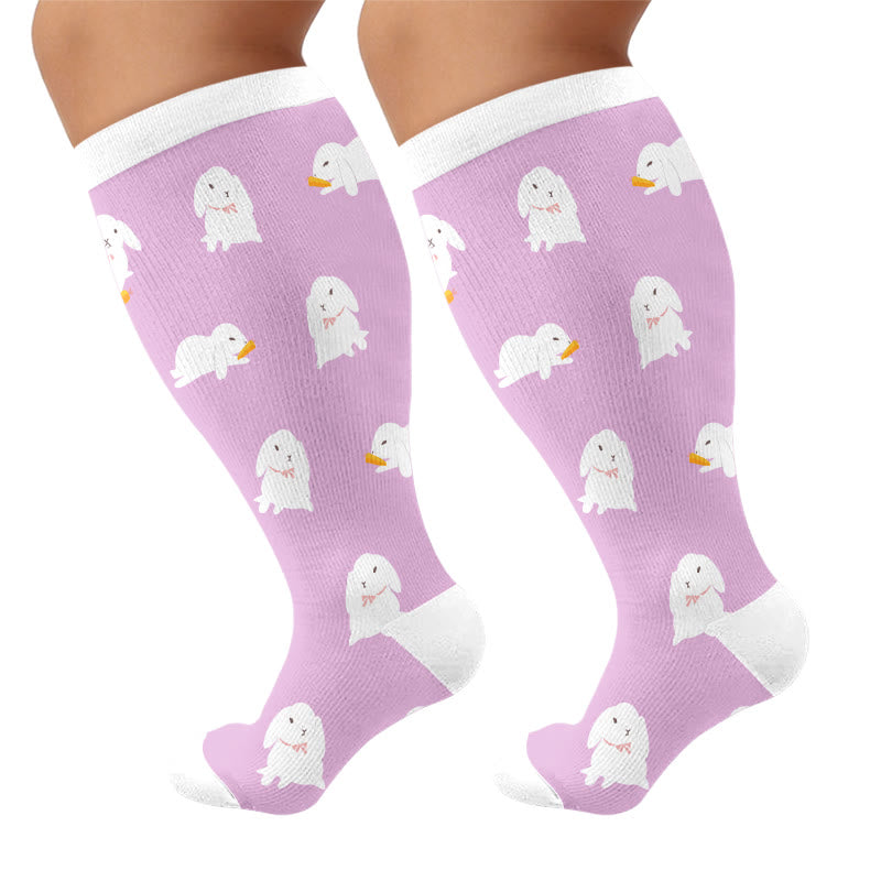 Chaussettes de compression Panda Bunny grande taille - Violet - 4XL - image 5