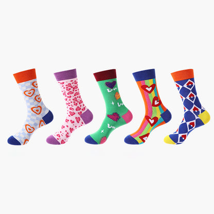 Chaussettes à motif cœur (5 paires) - image 3