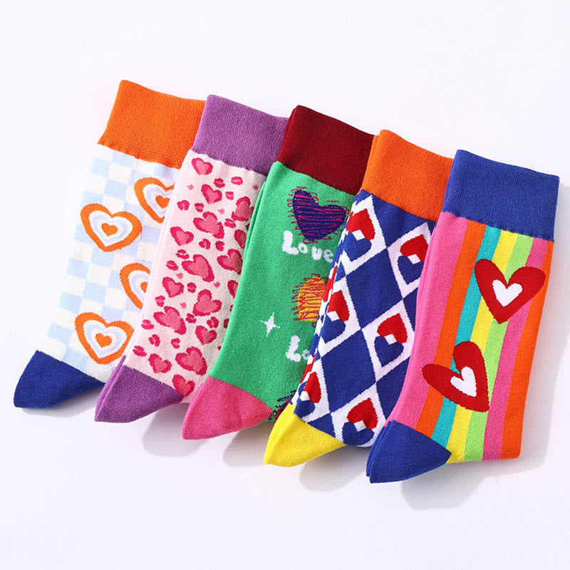 Chaussettes à motif cœur (5 paires) - image 4