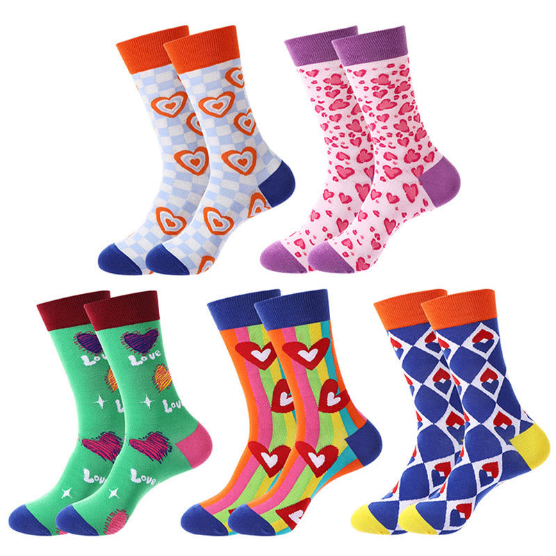 Chaussettes à motif cœur (5 paires) - image 2