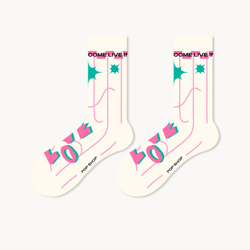 Chaussettes tendance roses (5 paires) - image 3