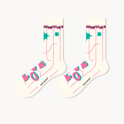 Chaussettes tendance roses (5 paires) - image 3