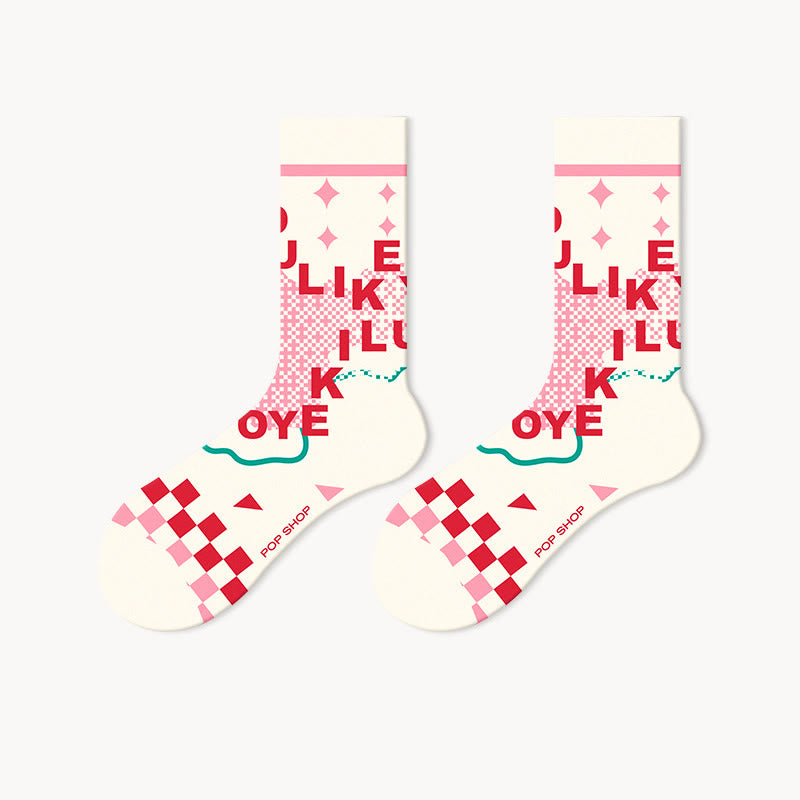 Chaussettes tendance roses (5 paires) - image 7