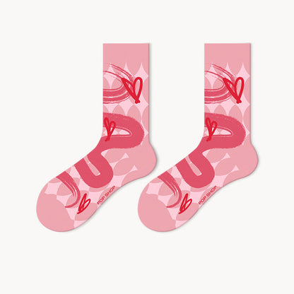 Chaussettes tendance roses (5 paires) - image 6