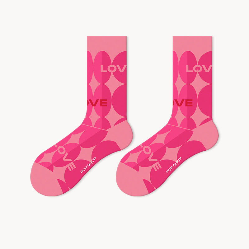 Chaussettes tendance roses (5 paires) - image 5