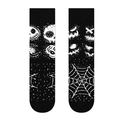 Chaussettes courtes créatives à motif tête de mort dépareillées (4 paires) - image 5