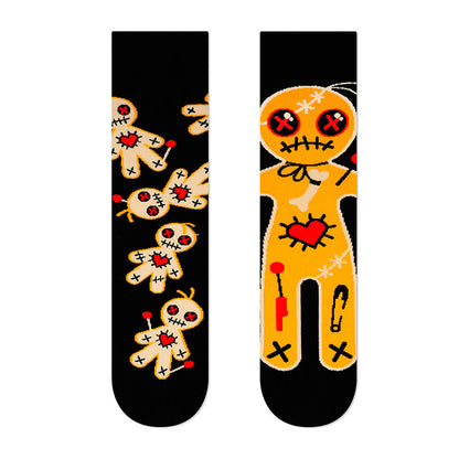 Chaussettes courtes créatives à motif tête de mort dépareillées (4 paires) - image 6