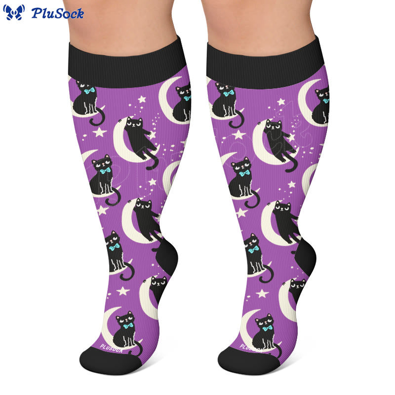 Chaussettes de compression Moon Star Cat grandes tailles - image 5