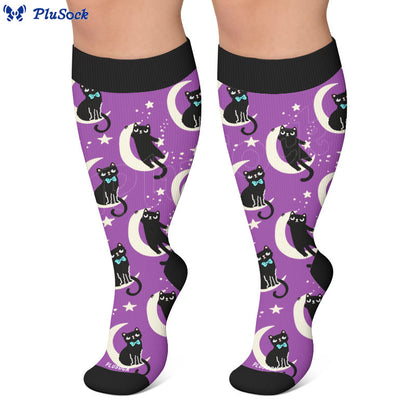 Chaussettes de compression Moon Star Cat grandes tailles - image 5