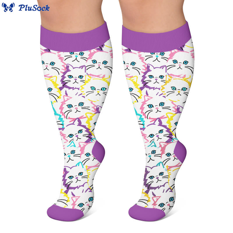 Chaussettes de compression Moon Star Cat grandes tailles - image 6
