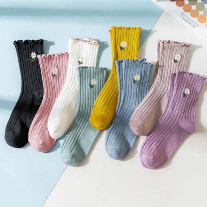 Chaussettes de nuit brodées à motif marguerite (8 paires) - image 18