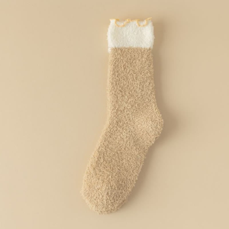 Chaussettes de nuit en polaire corail (7 paires) - Kaki - UE 36- 40(US 3-7) - image 16