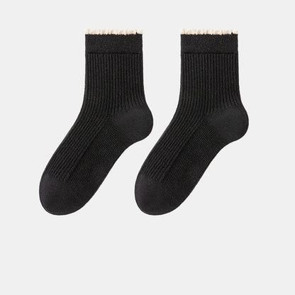 Chaussettes de nuit épaisses en soie de mûrier (3 paires) - Noir - UE 36- 40(US 3-7) - image 14