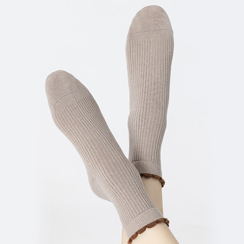 Chaussettes de nuit épaisses en soie de mûrier (3 paires) - image 3