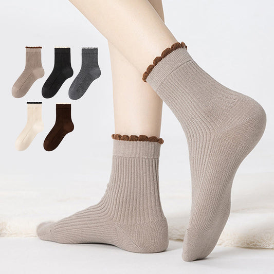 Chaussettes de nuit épaisses en soie de mûrier (3 paires) - Multicolore (5 paires) - UE 36- 40(US 3-7) - image 0