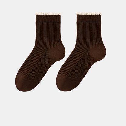Chaussettes de nuit épaisses en soie de mûrier (3 paires) - Café - UE 36- 40(US 3-7) - image 15