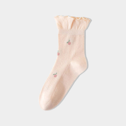 Chaussettes de nuit en pur coton de printemps (6 paires) - Orange - UE 36- 40(US 3-7) - image 10
