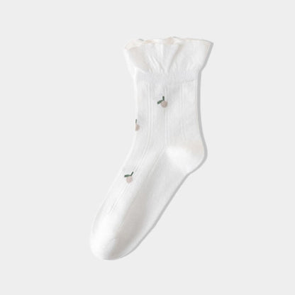 Chaussettes de nuit en pur coton de printemps (6 paires) - Blanc - UE 36- 40(US 3-7) - image 6