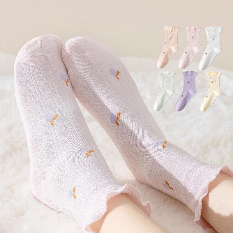 Chaussettes de nuit en pur coton de printemps (6 paires) - Multicolore - UE 36- 40(US 3-7) - image 0