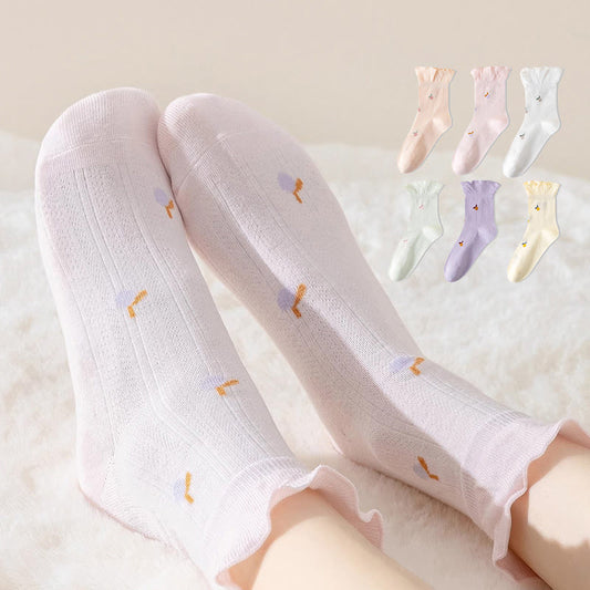 Chaussettes de nuit en pur coton de printemps (6 paires) - Multicolore - UE 36- 40(US 3-7) - image 0
