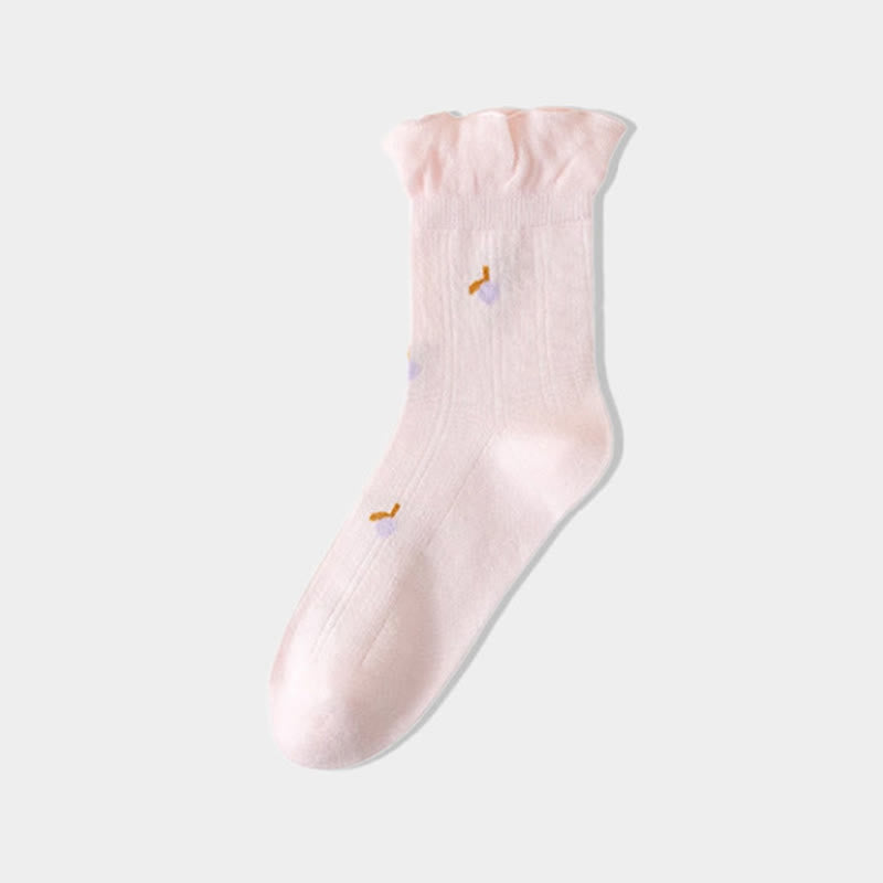 Chaussettes de nuit en pur coton de printemps (6 paires) - Rose - UE 36- 40(US 3-7) - image 11