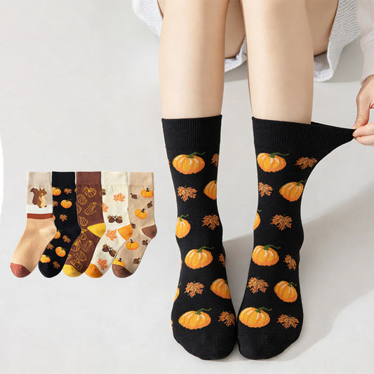Chaussettes à motif Halloween (5 paires) - Multicolore - EU35-41 (US2-7,5) - image 0
