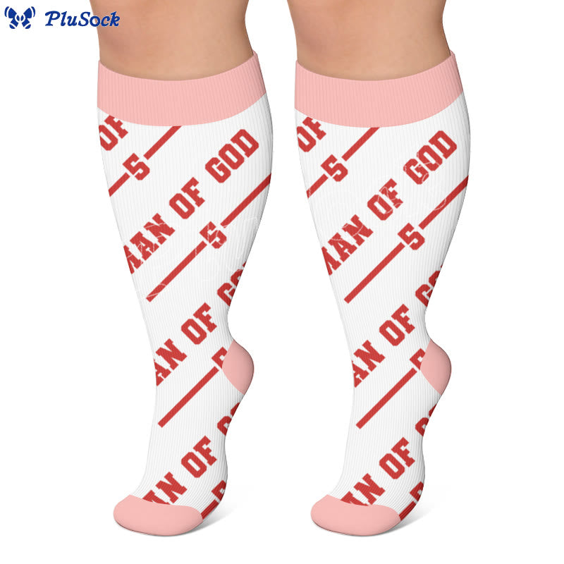 Chaussettes de compression grandes tailles à imprimé lettres amusantes - image 3