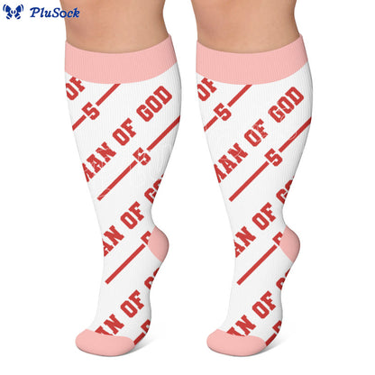 Chaussettes de compression grandes tailles à imprimé lettres amusantes - image 3