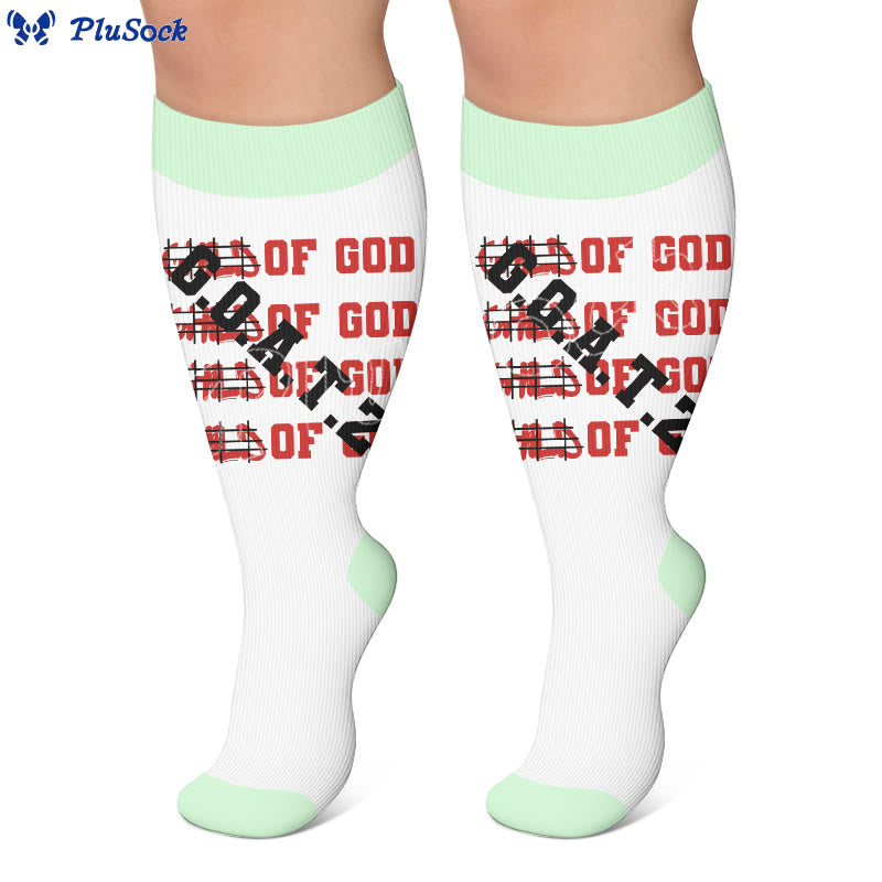 Chaussettes de compression grandes tailles à imprimé lettres amusantes - image 4