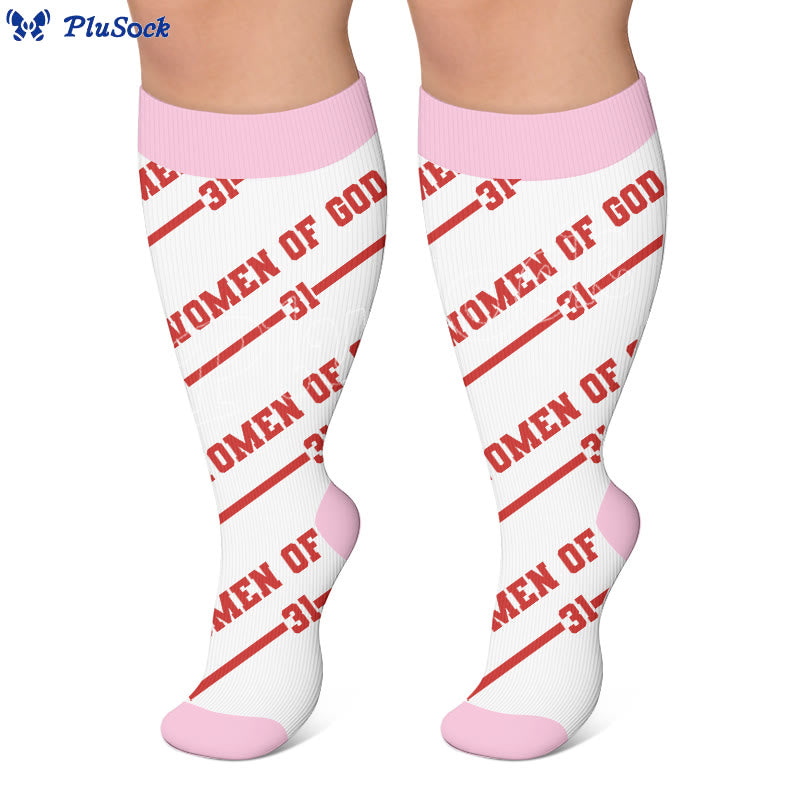 Chaussettes de compression grandes tailles à imprimé lettres amusantes - image 2
